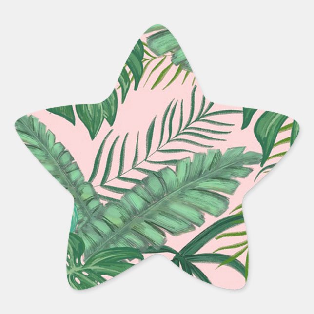 Adesivo Estrela Folhas tropicais (Frente)