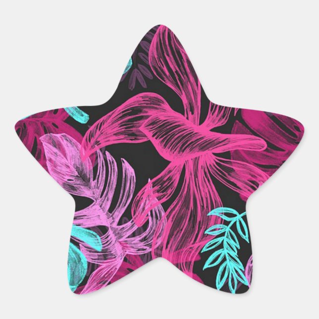 Adesivo Estrela Folhas tropicais (Frente)