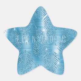 Adesivo Estrela Folhas Tropicais Azuis de Glam Aqua