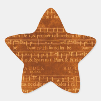 Adesivo Estrela Forma Estrela do Manuscrito de Música Medieval