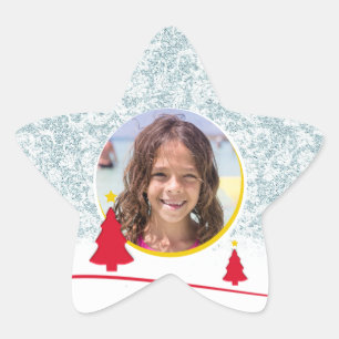 Adesivo Estrela Foto Ilustração de Natal de Inverno