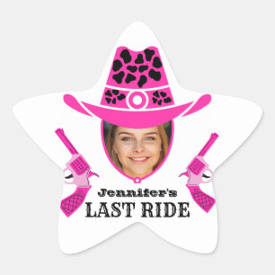 Adesivo Estrela Foto personalizada de vaqueira rosa
