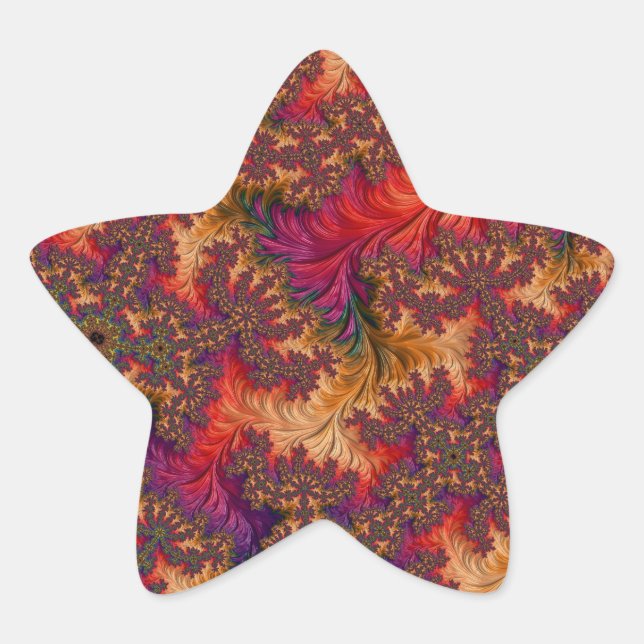 Adesivo Estrela Fractal de Abstrato de Ramificação Brilhante Tripp (Frente)