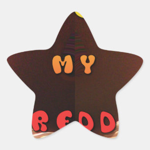 Adesivo Estrela Fresco meu falso fogo queimando Hakuna Matata na v