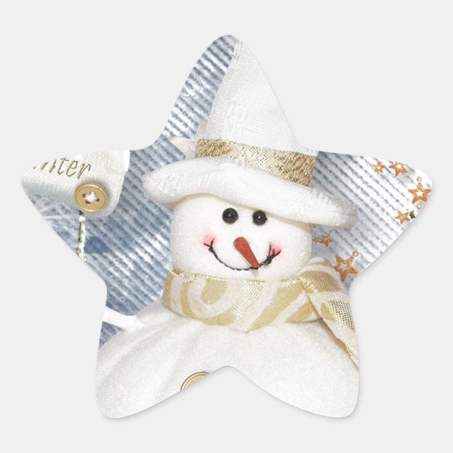 Adesivo Estrela Frio Winter Snowman (Frente)