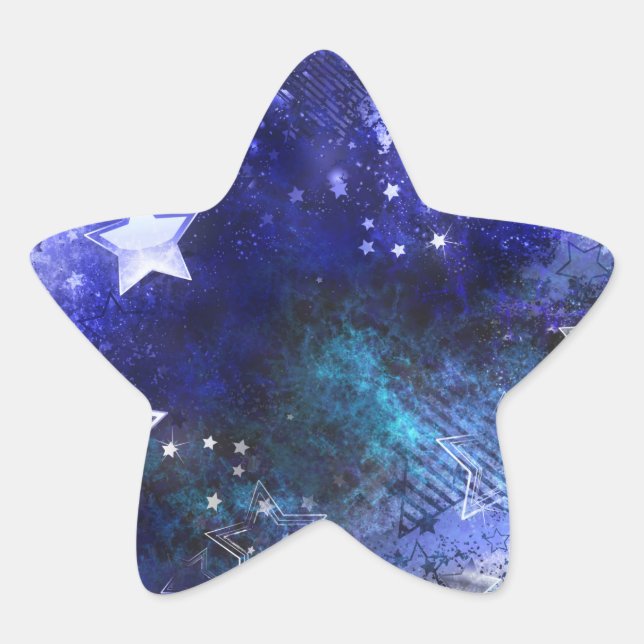 Adesivo Estrela Fundo de Espaço com Estrelas (Frente)