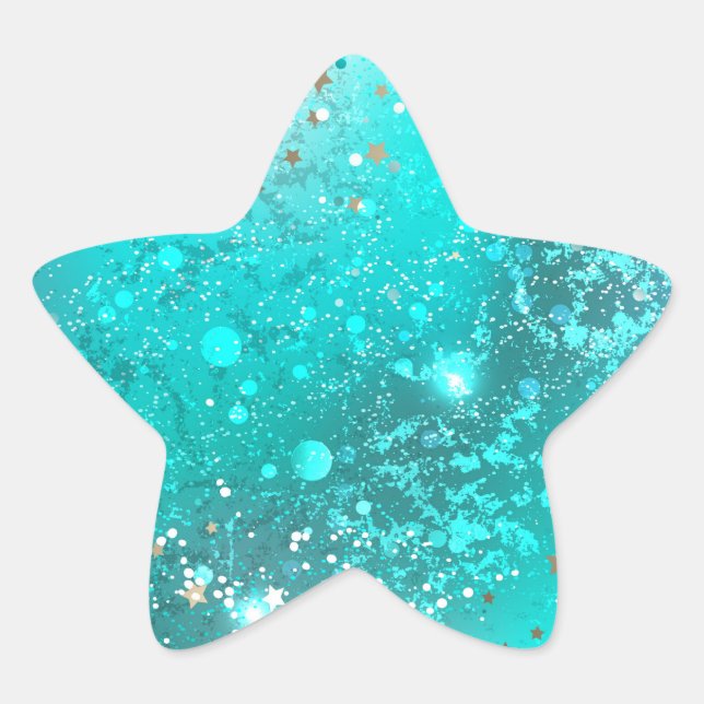 Adesivo Estrela Fundo do Mint Turquoise Foil (Frente)