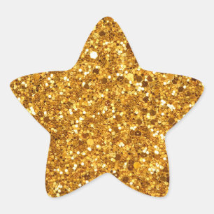 Adesivo Estrela Fundo Espelhado Amarelo-Dourado