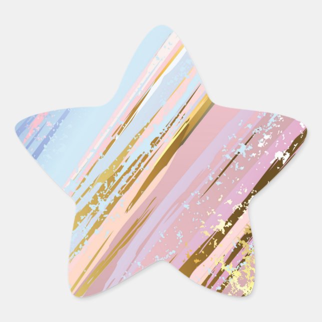 Adesivo Estrela Fundo Rosa Texturizado (Frente)