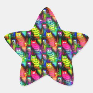 Adesivo Estrela Funny Cats Pattern-54578