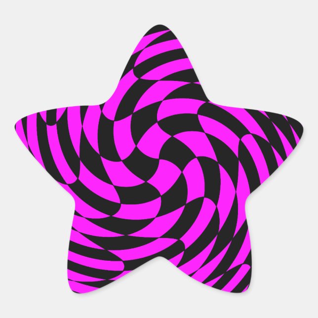 Adesivo Estrela Fuscia punk e abstrato preto (Frente)