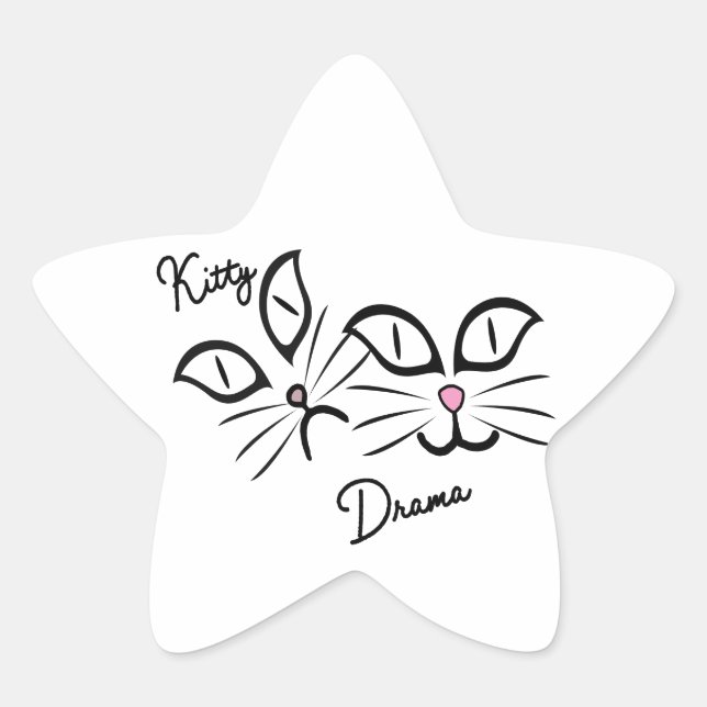 Adesivo Estrela Gatinho Drama (Frente)