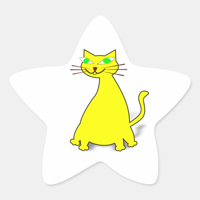 Adesivo Estrela Gato de gordura amarelo (Frente)