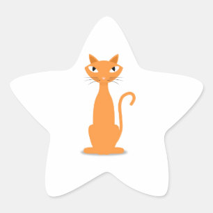 Adesivo Estrela Gato do gengibre