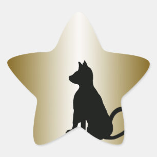 Adesivo Estrela Gatos Dourados de Gatos Pretos