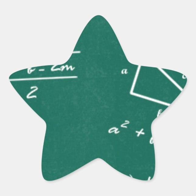Adesivo Estrela geek de álgebra professor de matemática (Frente)