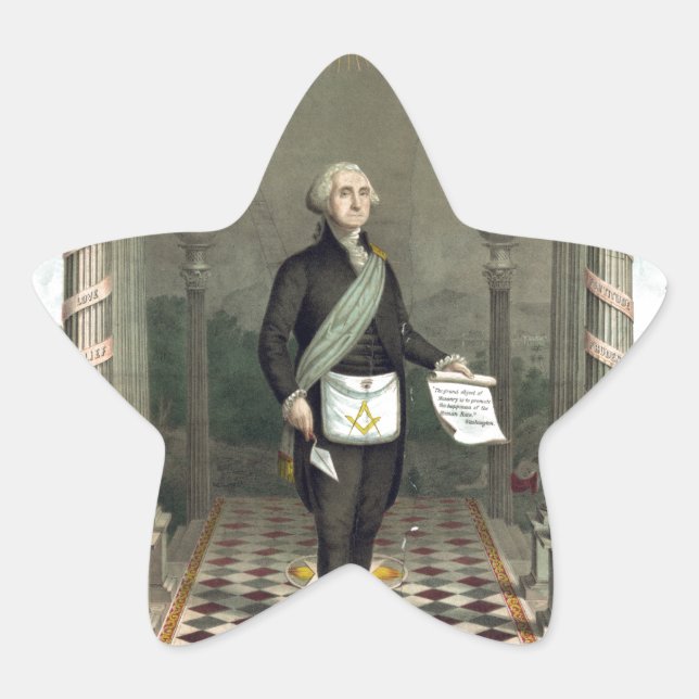 Adesivo Estrela George Washington como Freemason (Frente)