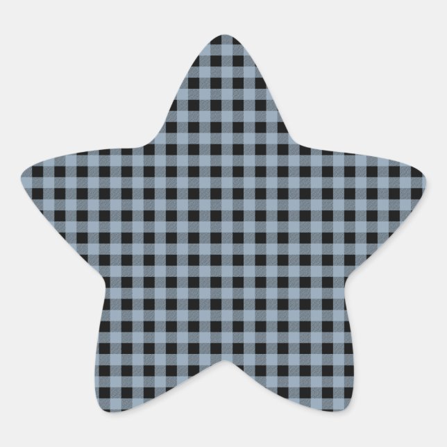 Adesivo Estrela Gingham Slate and Black (Frente)