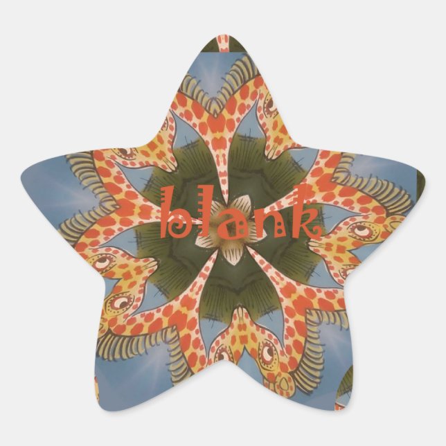 Adesivo Estrela Giraffe Abstrato Art Impressão (Frente)