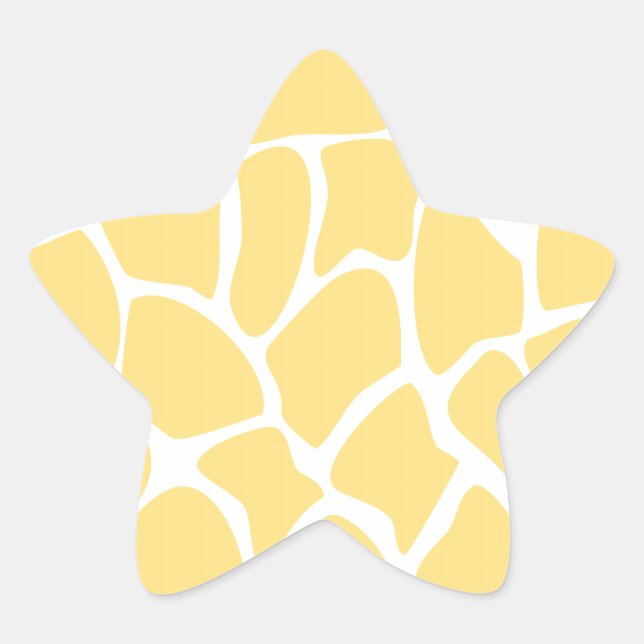 Adesivo Estrela Giraffe Impressão Pattern em amarelo. (Frente)
