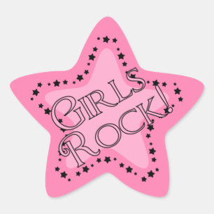 Adesivo Estrela Girls Rock Pink Star