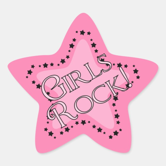 Adesivo Estrela Girls Rock Pink Star (Frente)