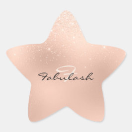 Adesivo Estrela Girly Monograma Brilhante Cor-de-rosa Doce 16º