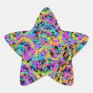 Adesivo Estrela giz crayon derretido multicolor :