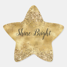 Adesivo Estrela Glam Dourado Glitter Confetti