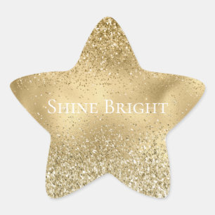 Adesivo Estrela Glam Dourado Glitzy Sparkle Glitter