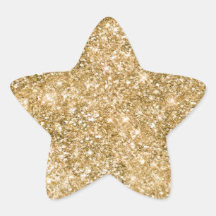 Adesivo Estrela Glitter Dourado