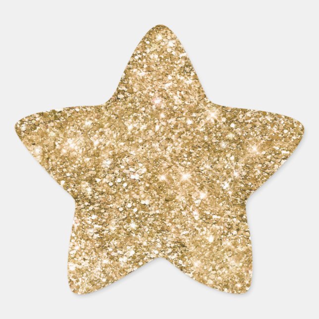 Adesivo Estrela Glitter Dourado (Frente)
