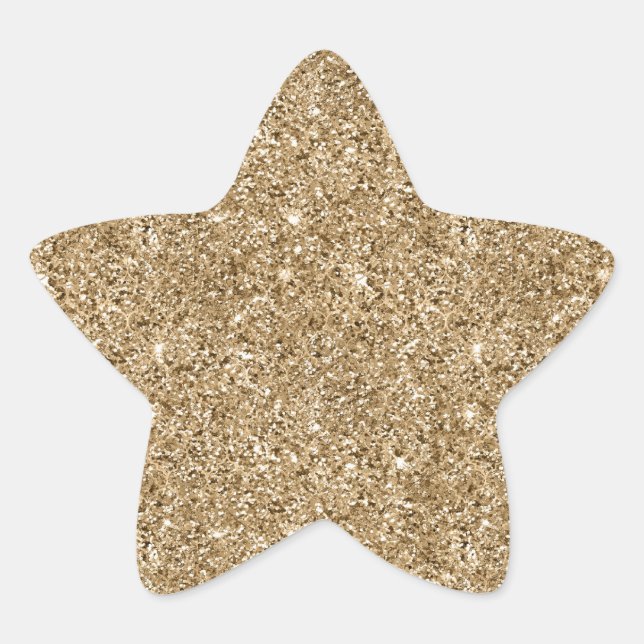 Adesivo Estrela Glitter Dourado (Frente)