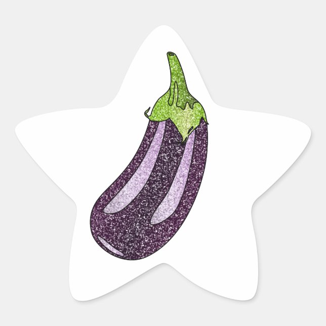 Adesivo Estrela Glitter EggPlant (Frente)