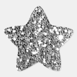 Adesivo Estrela Glitter Olhar Solid Silver Sparkle
