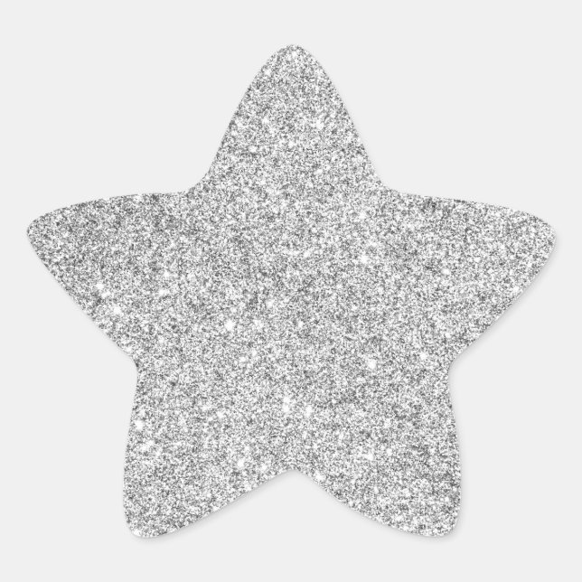 Adesivo Estrela Glitter Silver Elegante (Frente)