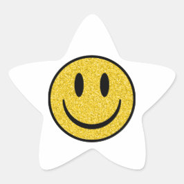 Adesivo Estrela Glitter Smile Face