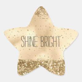 Adesivo Estrela Glitter Sparkle Confetti Dourado