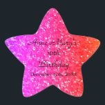 Adesivo Estrela Glittery Pink Sparkle Custom Name 16th Birthday<br><div class="desc">Projetado com fundo brilhante e colorido brilhante brilhante brilhante e cor-de-rosa brilhante! Você pode alterar os textos personalizados conforme desejar.</div>