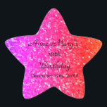 Adesivo Estrela Glittery Pink Sparkle Custom Name 16th Birthday<br><div class="desc">Projetado com fundo brilhante e colorido brilhante brilhante brilhante e cor-de-rosa brilhante! Você pode alterar os textos personalizados conforme desejar.</div>