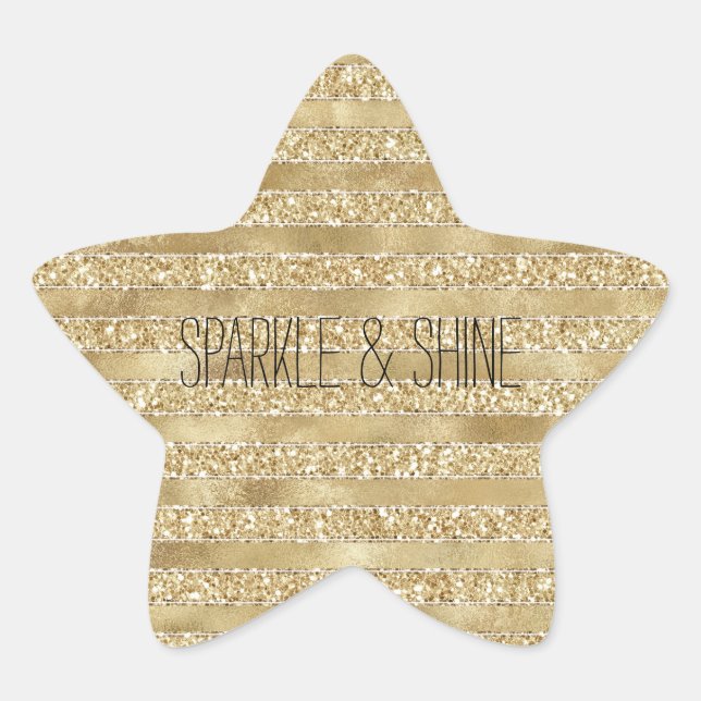 Adesivo Estrela Glitzy Dourado Glam Glitter Strips (Frente)