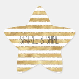 Adesivo Estrela Glitzy Dourado Glama Branco Glitter Strips