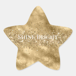 Adesivo Estrela Glitzy Sparkle Glitter Dourado