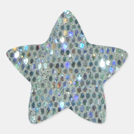 Adesivo Estrela Glitzy Sparkly Silver Glitter Bling