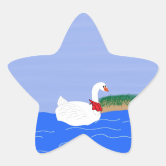 Adesivo Estrela Goose White em Lake Cartoon Art