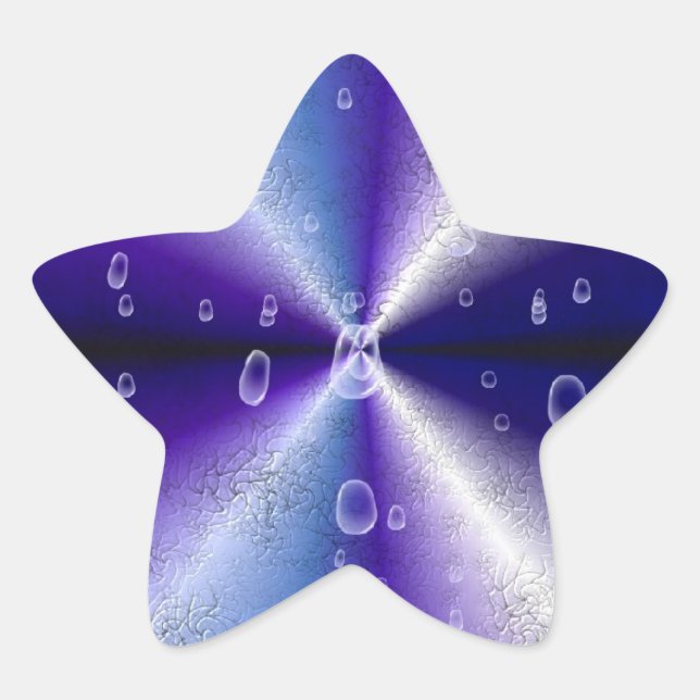 Adesivo Estrela Gotas de chuva no arco-íris roxo (Frente)