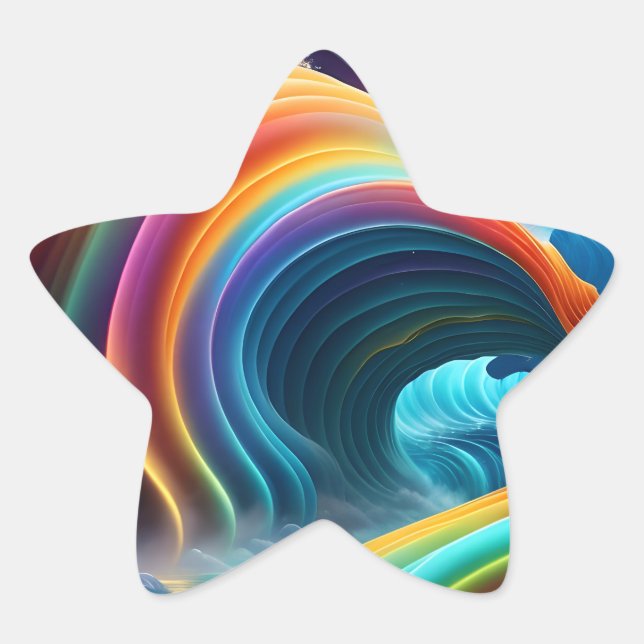 Adesivo Estrela Graceful Bright Rainbow Waterfall (Frente)