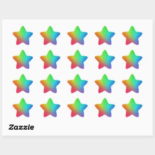 Adesivo Estrela Gradiente de Cores do Arco-íris