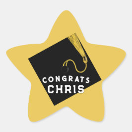 Adesivo Estrela Graduação 2025 Dourada