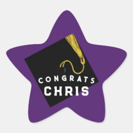 Adesivo Estrela Graduação 2025 Roxo